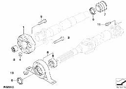 DRIVE SHAFT, SINGLE COMPONENTS, 4-WHEEL diagram for BMW X3 E83 LCI 3.0i