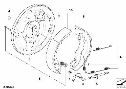 DRUM BRAKE-BRAKE SHOES/BRAKE CARRIER diagram for BMW 3 Series E30 320i