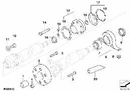 DRIVE SHAFT, SINGLE COMPONENTS, 4-WHEEL diagram for BMW X3 E83 LCI 3.0sd
