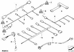 Różne komplety przewodów diagram for BMW 7 Series E65 745i