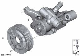 POWER STEERING PUMP/ACTIVE STEERING diagram for BMW 3 Series E90 LCI 335i