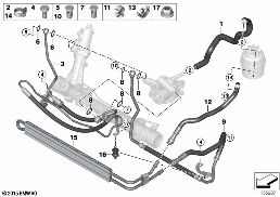 HYDRO STEERING-OIL PIPES diagram for BMW 3 Series E90 LCI 335i