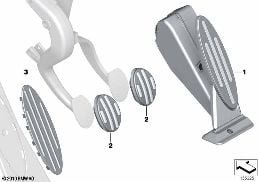 Retrofit, pedal pads, stainless steel diagram for BMW MINI Clubman F54 Cooper