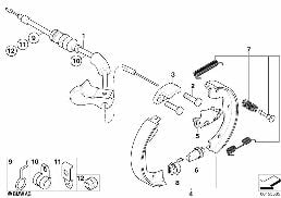 Hamulec postojowy/Szczęka hamulcowa diagram for BMW 7 Series E65 745i