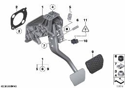 PEDAL ASSEMBLY, AUTOMATIC TRANSMISSION diagram for BMW X5 F15 35dX
