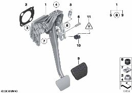PEDAL ASSEMBLY, AUTOMATIC TRANSMISSION diagram for BMW X6 F16 35iX
