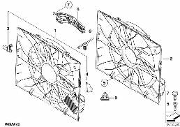 Fläktram, monteringsdetaljer diagram for BMW 5 Series E60 M5