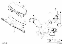 AIR DUCT diagram for BMW X3 E83 LCI 3.0i