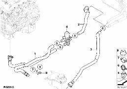 Válvulas agua de calefacción independ. diagram for BMW 3 Series E91 330i