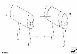 INDI. FOLDING HEADREST, SPORT SEAT, REAR diagram for BMW 3 Series E91 320d