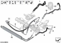 POWER STEERING/OIL PIPE/ACTIVE STEERING diagram for BMW 3 Series E90 LCI 335i