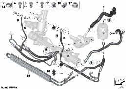 POWER STEERING/OIL PIPE/ACTIVE STEERING diagram for BMW 3 Series E90 LCI 335i