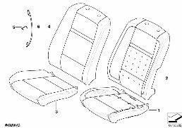 Набивка и обивка базового сиденья Пд diagram for BMW X6 E71 50iX