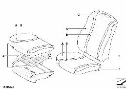 Ind. obicie fotela podstawowego z przod. diagram for BMW 7 Series E65 745i
