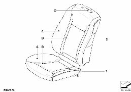 Ind. potah komfortní sedadlo kůže diagram for BMW 7 Series E65 730d