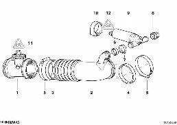 MASS AIR FLOW SENSOR diagram for BMW 7 Series E32 730i