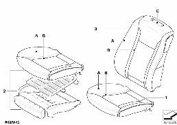 Ind. obicie fotela komf. skórą diagram for BMW 7 Series E65 745i
