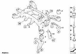 Držák zadní nápravy diagram for BMW X5 E70 3.0sd