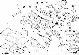 Izolacja dźwiękowa przednia diagram for BMW 7 Series E65 745i