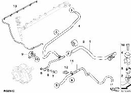 FUEL LINES diagram for BMW 3 Series E90 LCI 325d