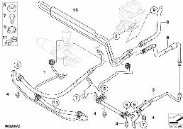 Hydraulické řízení-olejová vedení diagram for BMW X3 E83 2.0d