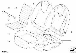 Κάθισμ.μπροσ.ταπετσ.και επένδ.βασ.κάθισ. diagram for BMW MINI R56 One