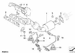 EXHAUST MANIFOLD WITH CATALYST diagram for BMW MINI Cabrio R52 Cooper S