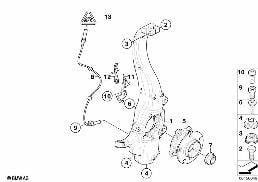 Naklápěcí ložisko/ložisko kola přední diagram for BMW X5 E70 4.8i