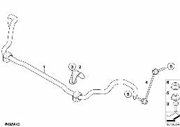 Stabilizátor vpředu diagram for BMW X5 E70 4.8i