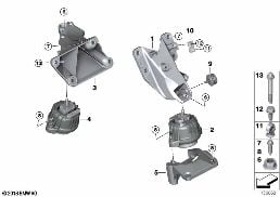 ENGINE SUSPENSION diagram for BMW 5 Series E60 LCI 530Li