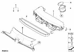 INTAKE MUFFLER/FILTER CARTRIDGE/HFM diagram for BMW X3 E83 LCI 3.0d