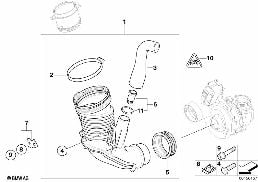 FILTERED AIR PIPE diagram for BMW X3 E83 LCI 3.0d