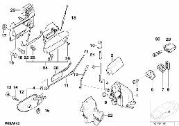 Commande de porte/serrure de porte avant diagram for BMW 5 Series E39 525td