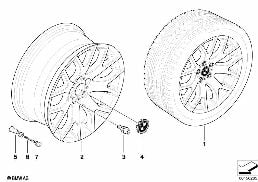 BMW LIGHT ALLOY WHEEL, CROSS SPOKE 177 diagram for BMW X5 E70 LCI 30dX