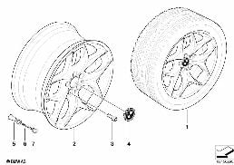 BMW LA WHEEL, DUAL SPOKE 215 diagram for BMW X5 E70 LCI 30dX