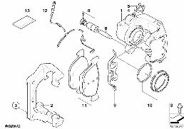 FRONT BRAKE PAD WEAR SENSOR diagram for BMW X5 E70 3.0sd