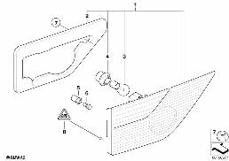 REAR LIGHT diagram for BMW X3 E83 LCI 3.0sd