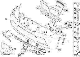 Montage ultérieur équip.aérodyn. M avant diagram for BMW X3 E83 LCI 2.0d