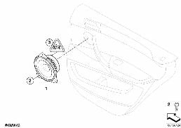 Jednotlivé díly Stereo System dveře zad. diagram for BMW X6 E71 35dX
