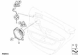 Jednotlivé díly Hi-Fi System dveře zadní diagram for BMW X6 E71 35dX