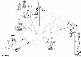 Elektrické díly Airbag diagram for BMW X6 E71 35dX