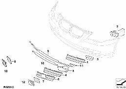 TRIM, DECOR ELEMENTS, FRONT diagram for BMW 5 Series E60 LCI 523Li