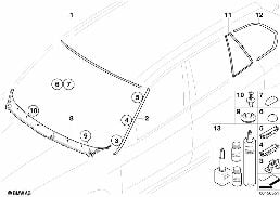 กระจก, ชุดจับยึด diagram for BMW X5 E70 3.0si