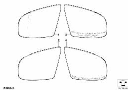 MIRROR GLASS diagram for BMW X6 E71 35iX