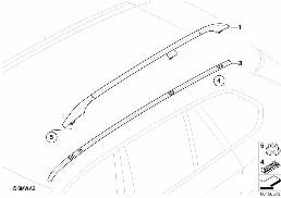 Tavan bagaj taşıma barları, yeni donanım diagram for BMW X5 E70 LCI 40dX