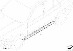 Yeni donanım alüminyum yan basamaklar diagram for BMW X5 E70 LCI 40dX
