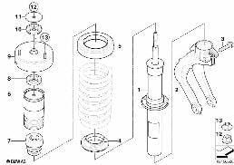 Pružicí jednotka přední montážní díly diagram for BMW X5 E70 4.8i
