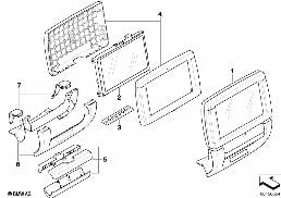 Zadní obrazovka diagram for BMW X6 E71 35dX