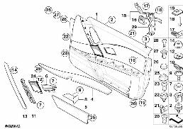 DOOR TRIM PANEL, FRONT / SIDE AIRBAG diagram for BMW 5 Series E60 530xi