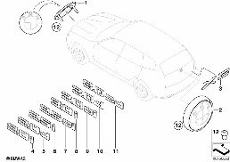 Emblematy / Ciągi napisów diagram for BMW X3 E83 LCI 2.0d